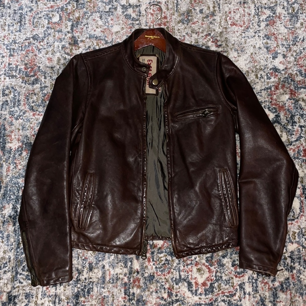 Abercrombie & Fitch Ezra Fitch Leather Jacket Size Medium